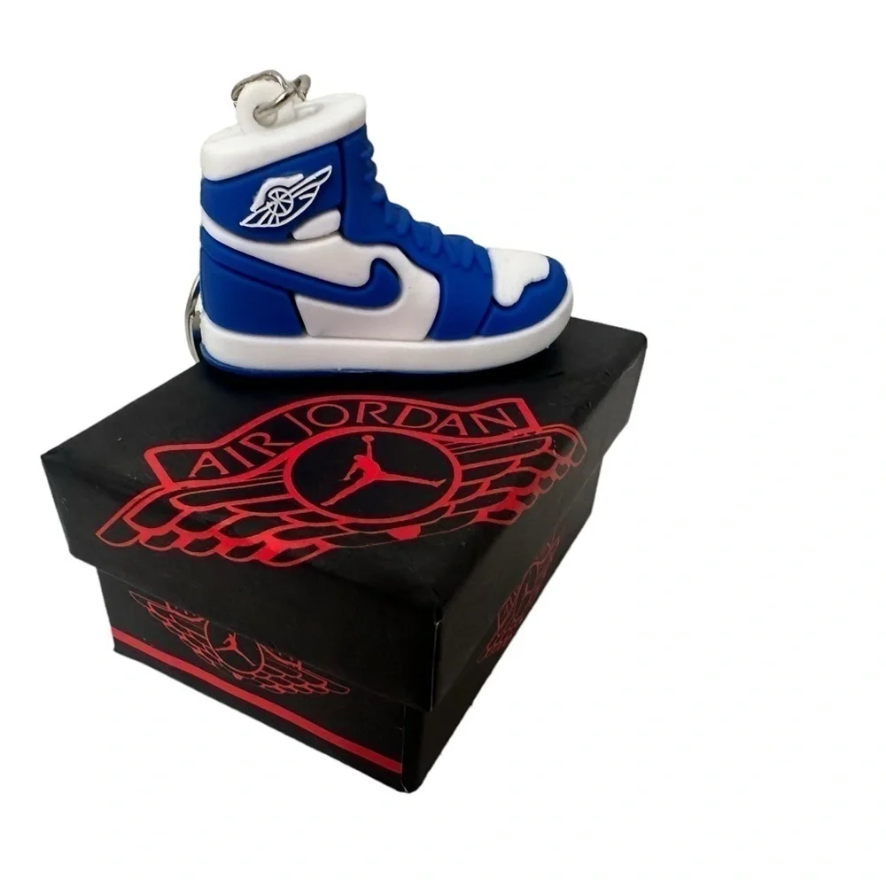 Air Jordan 1 High Top Nike Key Chain/ Bag Charm Blue/White Comes w/box